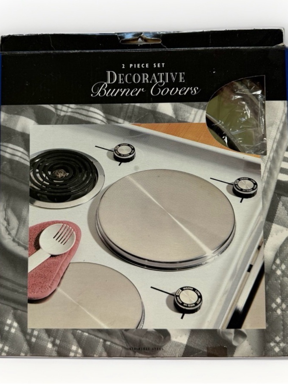 Vintage 1995 Dayton Hudson Stainless Steel Electric Stove Burner Covers Set Of 2